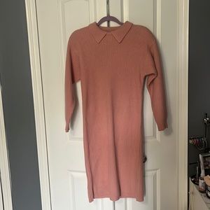 Pink sweater dress